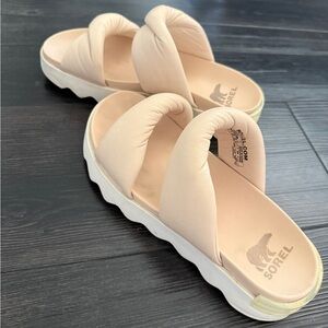 Sorel Cream Sandals with Cushioned Footbed
